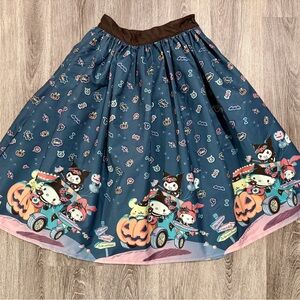 NWT Unique Vintage X Hello Kitty Halloween Joyride Gellar Swing Skirt Size XS